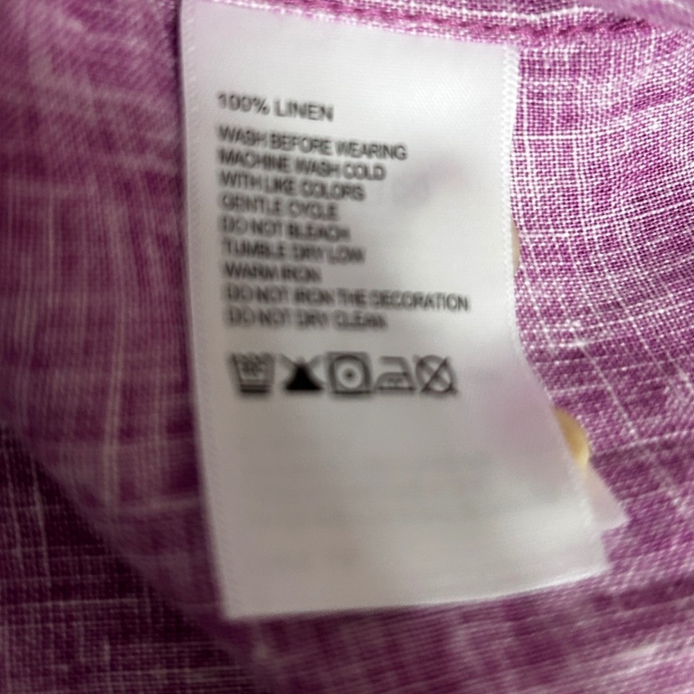 Tommy Bahama Mens Linen Shirt L Fuchsia Resort Tropical Island Vacation‎ Beach - Picture 5 of 6